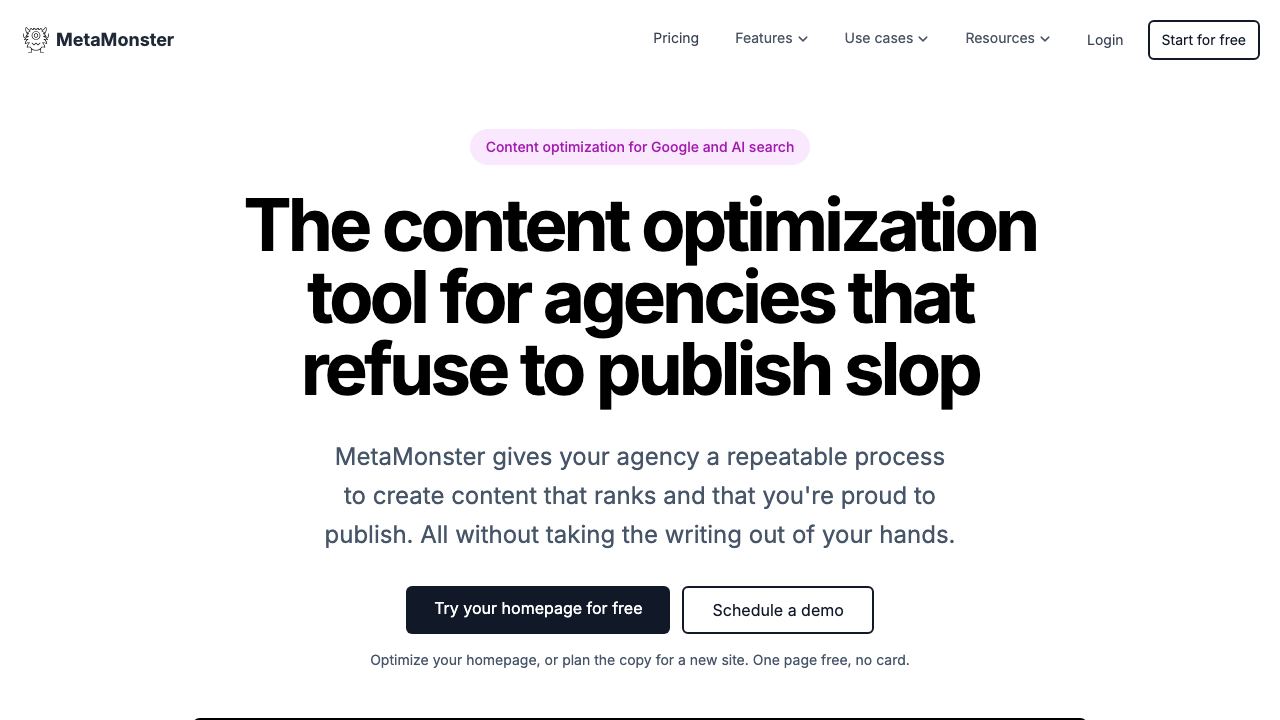 MetaMonster SEO Crawler website screenshot