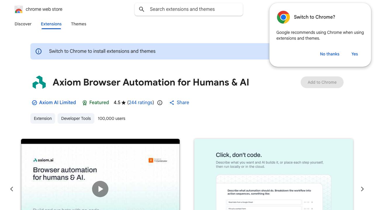 Axiom Browser Automation & Web Scraping 网站截图