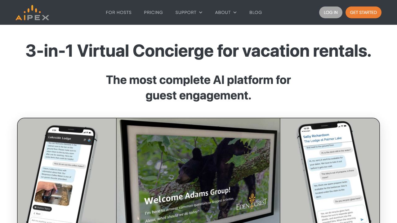 AIPEX Virtual Concierge 网站截图