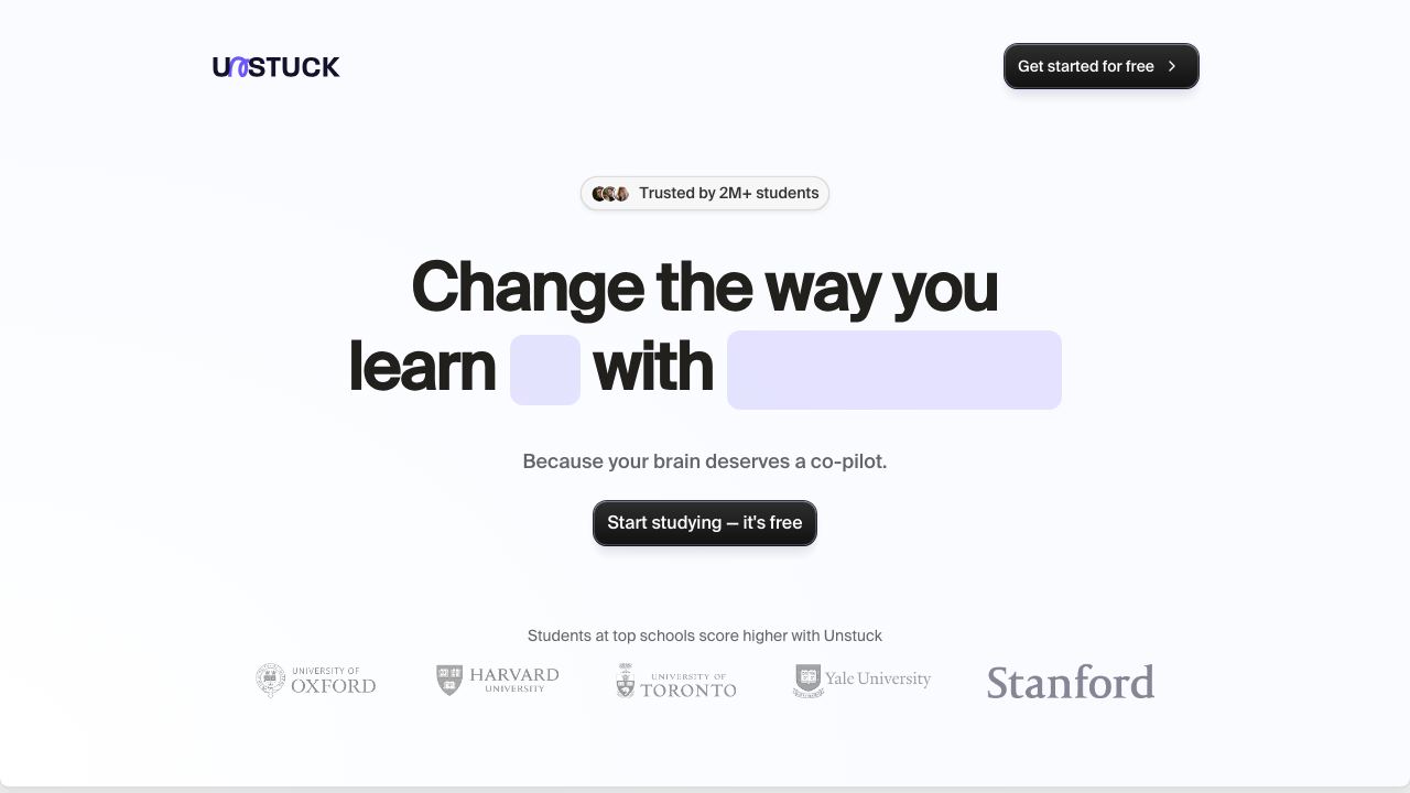 Unstuck AI 网站截图