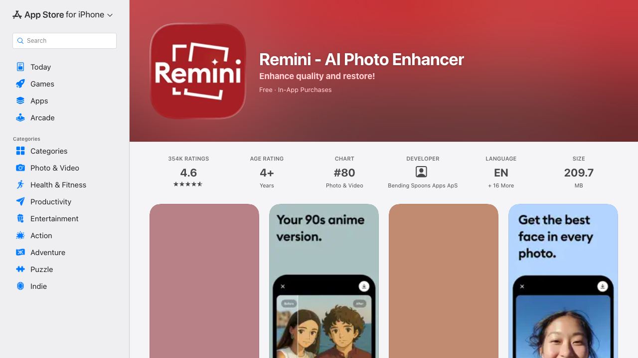 Remini 网站截图