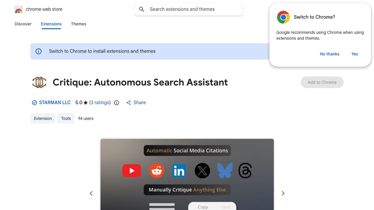 Critique: Realtime autonomous fact checking assistant 网站截图