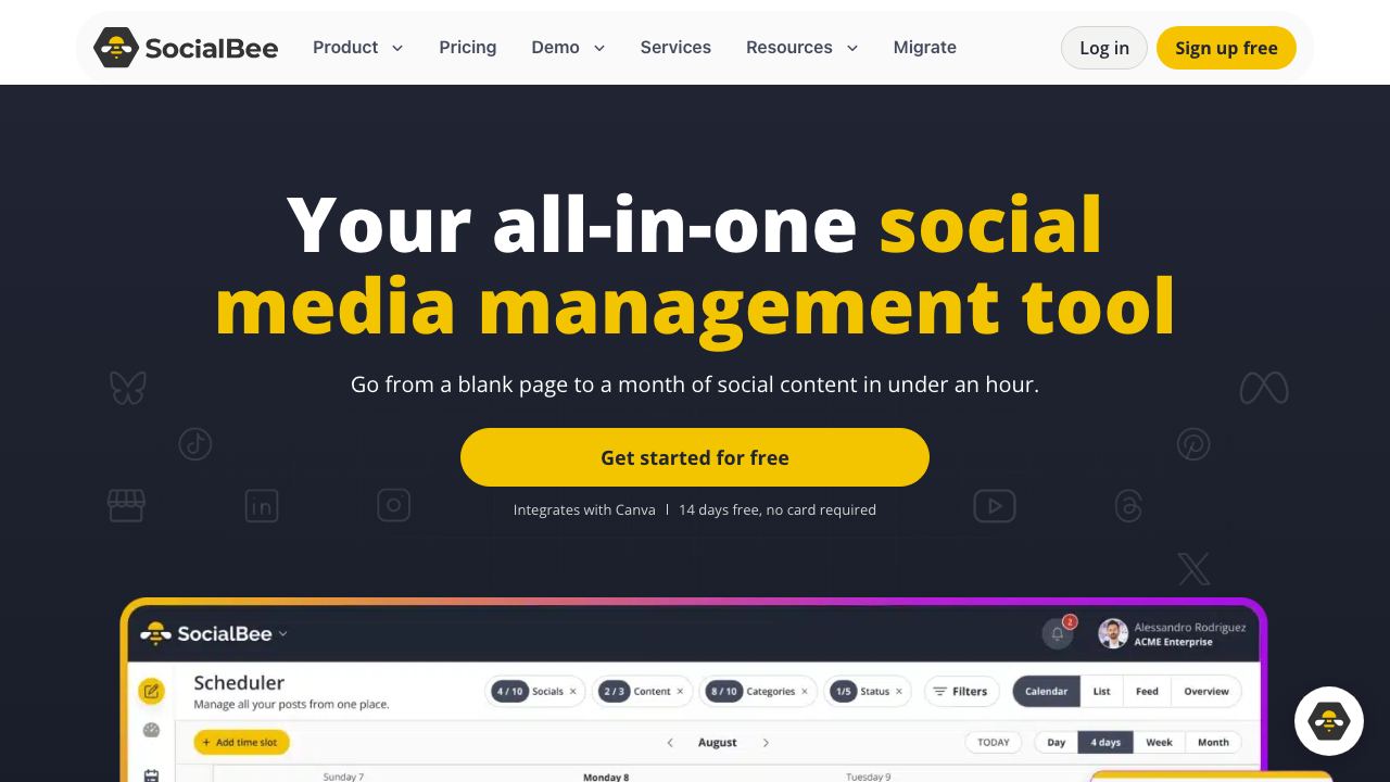 SocialBee 网站截图