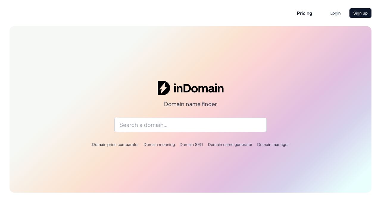 inDomain 网站截图
