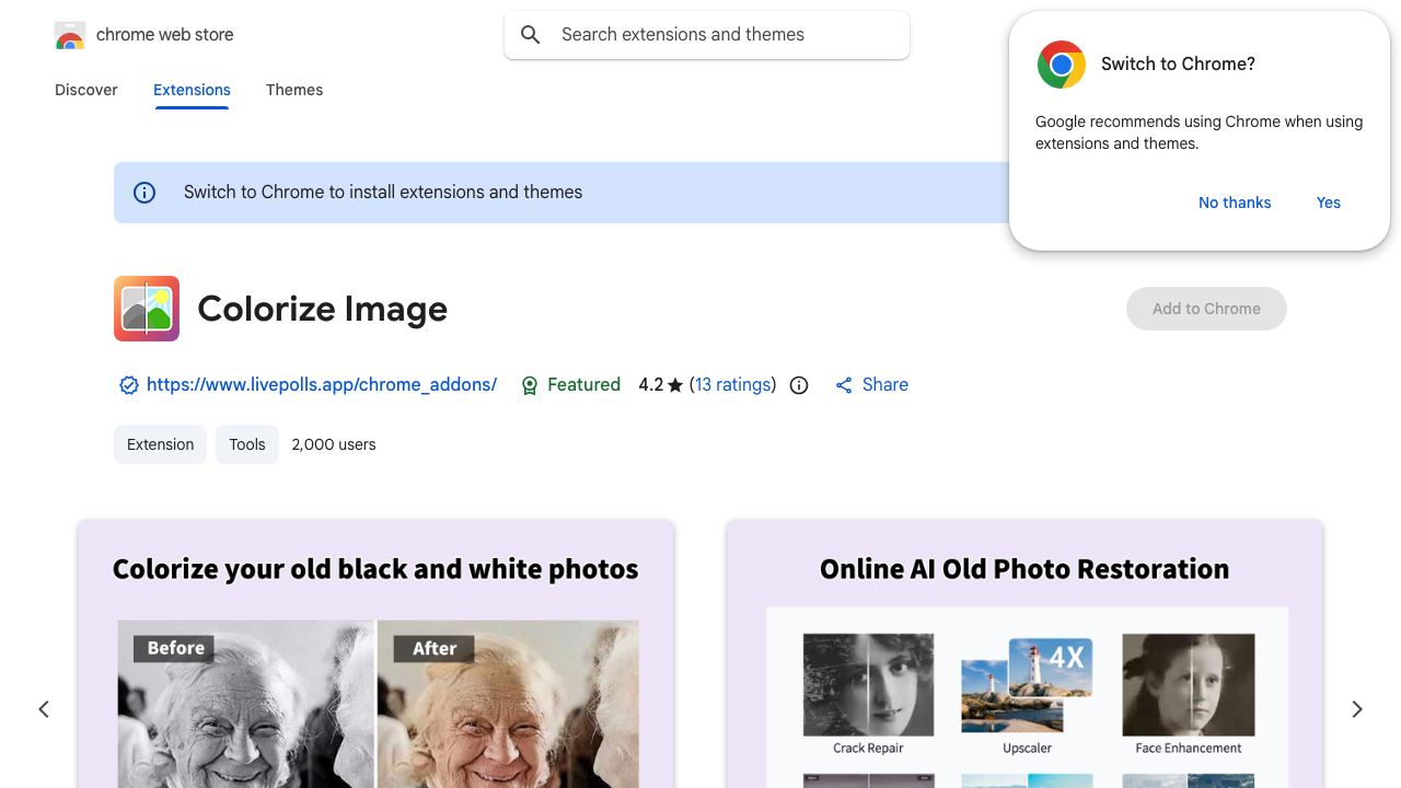 Colorize Image 网站截图