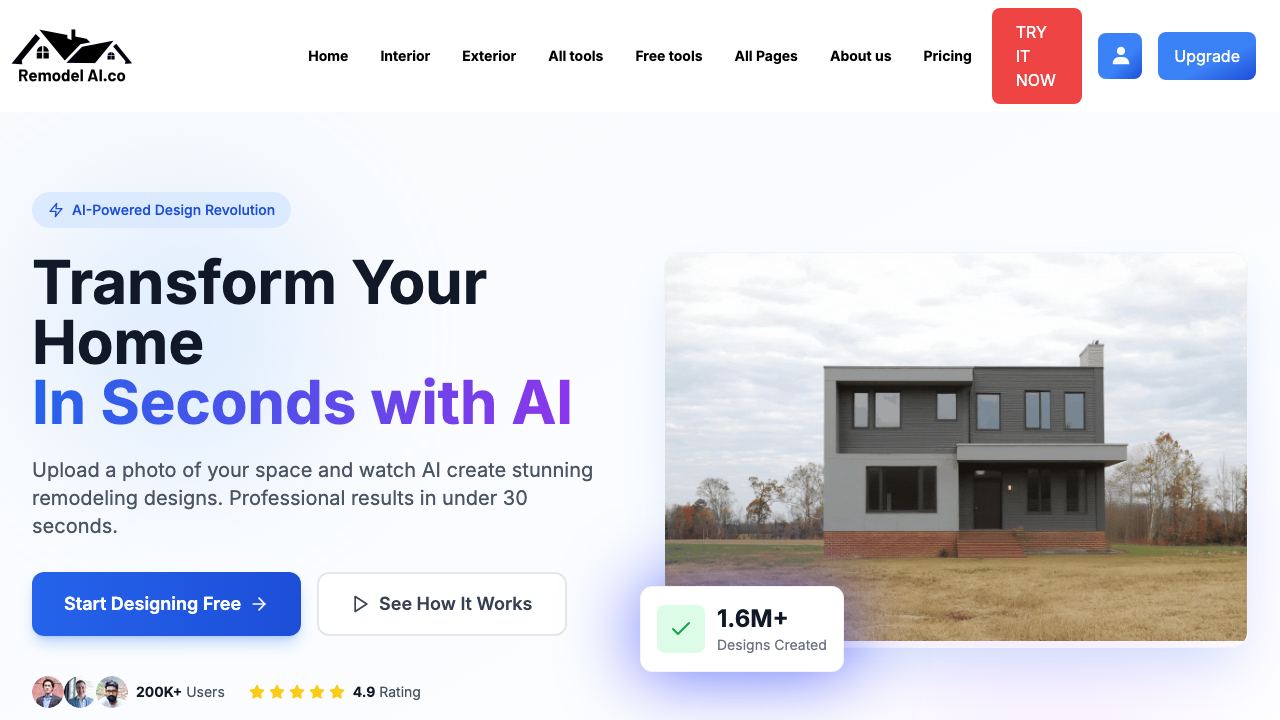 Remodel AI website screenshot