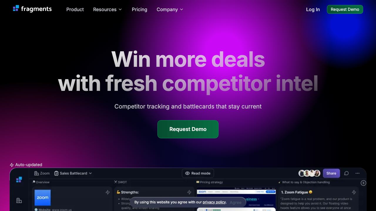 Fragments.ai website screenshot