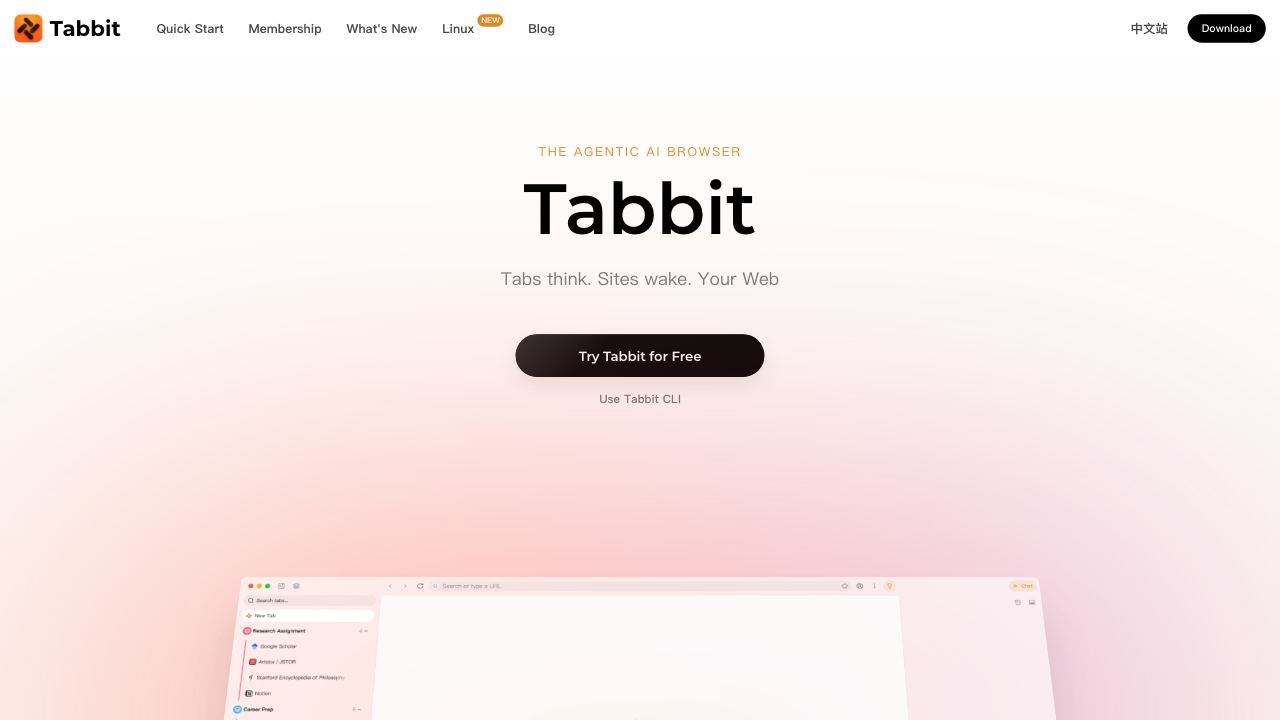 Tabbit Browser 网站截图