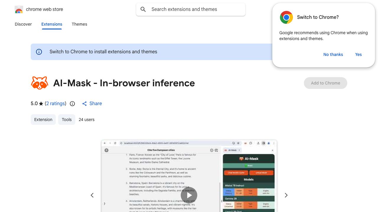 AI-Mask - In-browser inference 网站截图