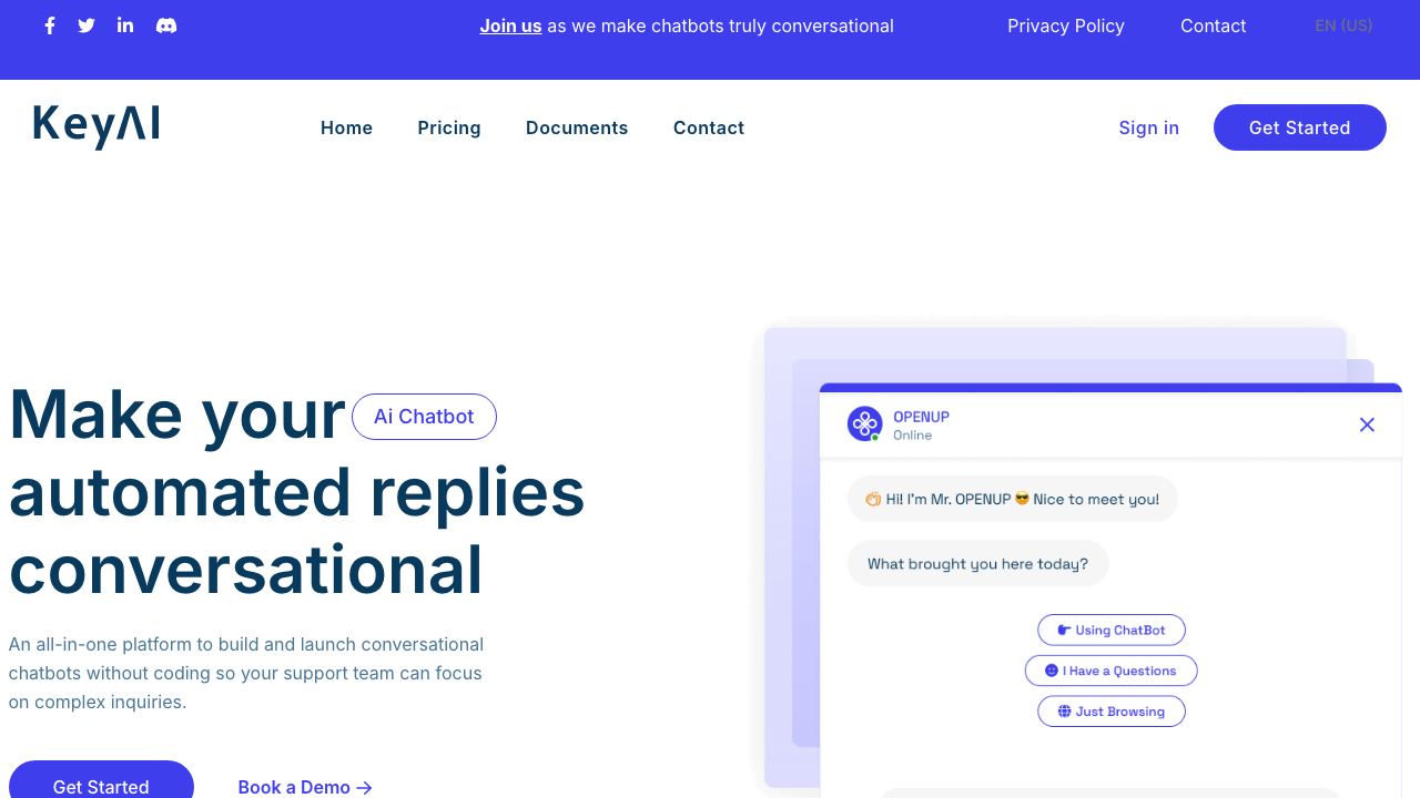 KeyAI website screenshot