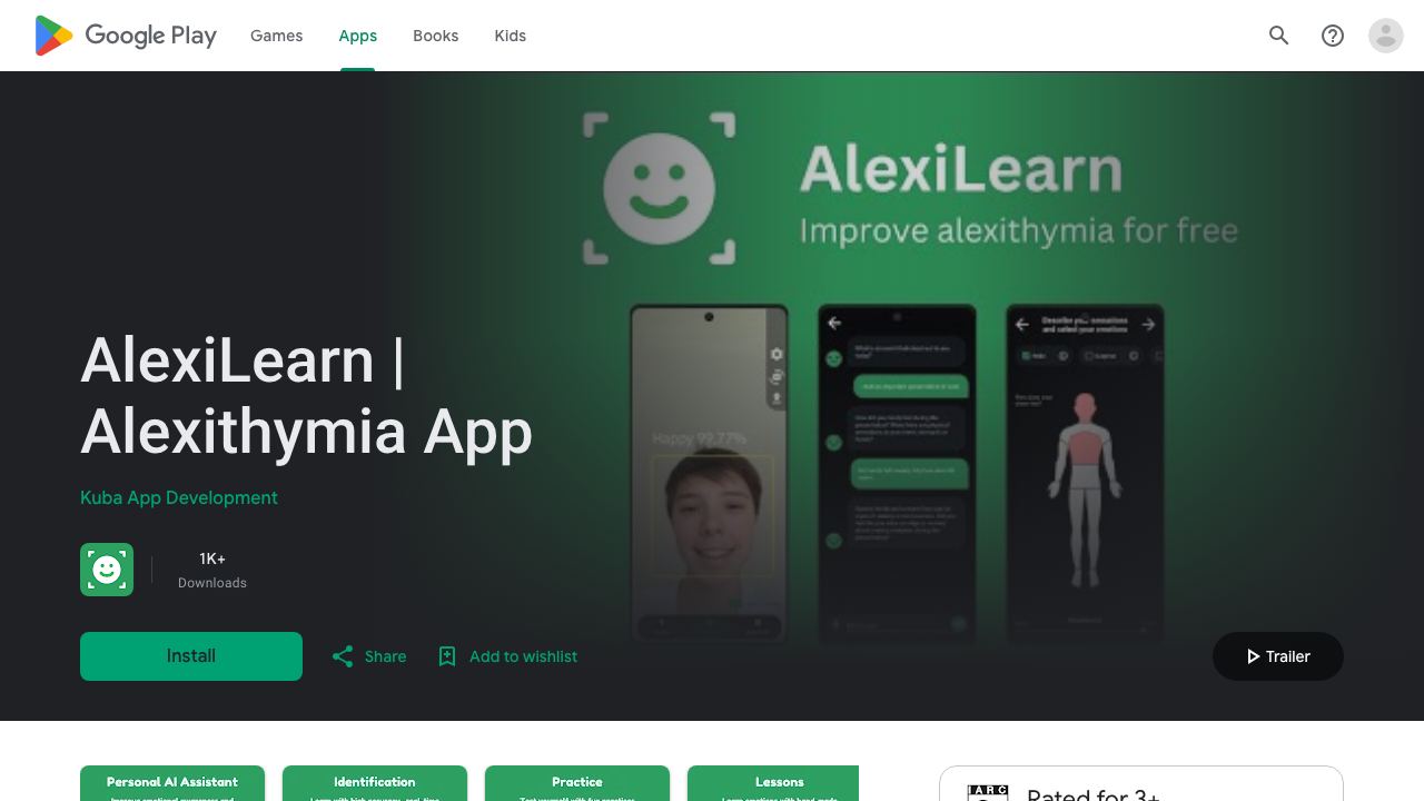 AlexiLearn | Alexithymia and Autism App 网站截图