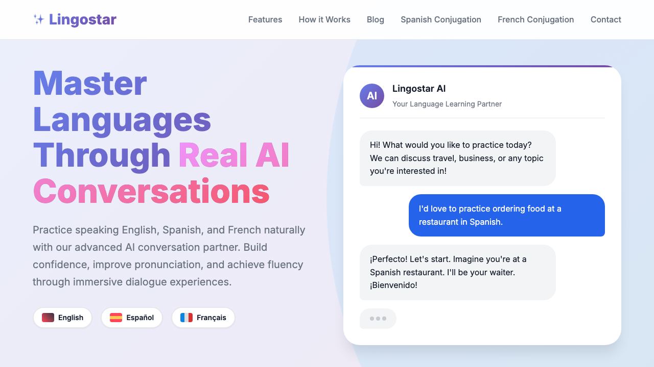 Lingostar.ai website screenshot