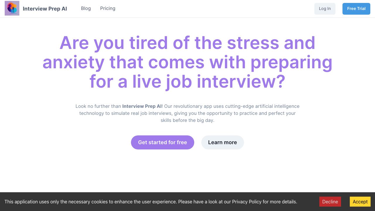 Interview Prep AI 网站截图