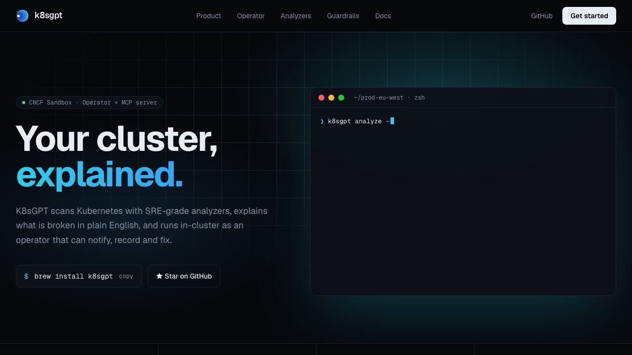 K8sGPT website screenshot
