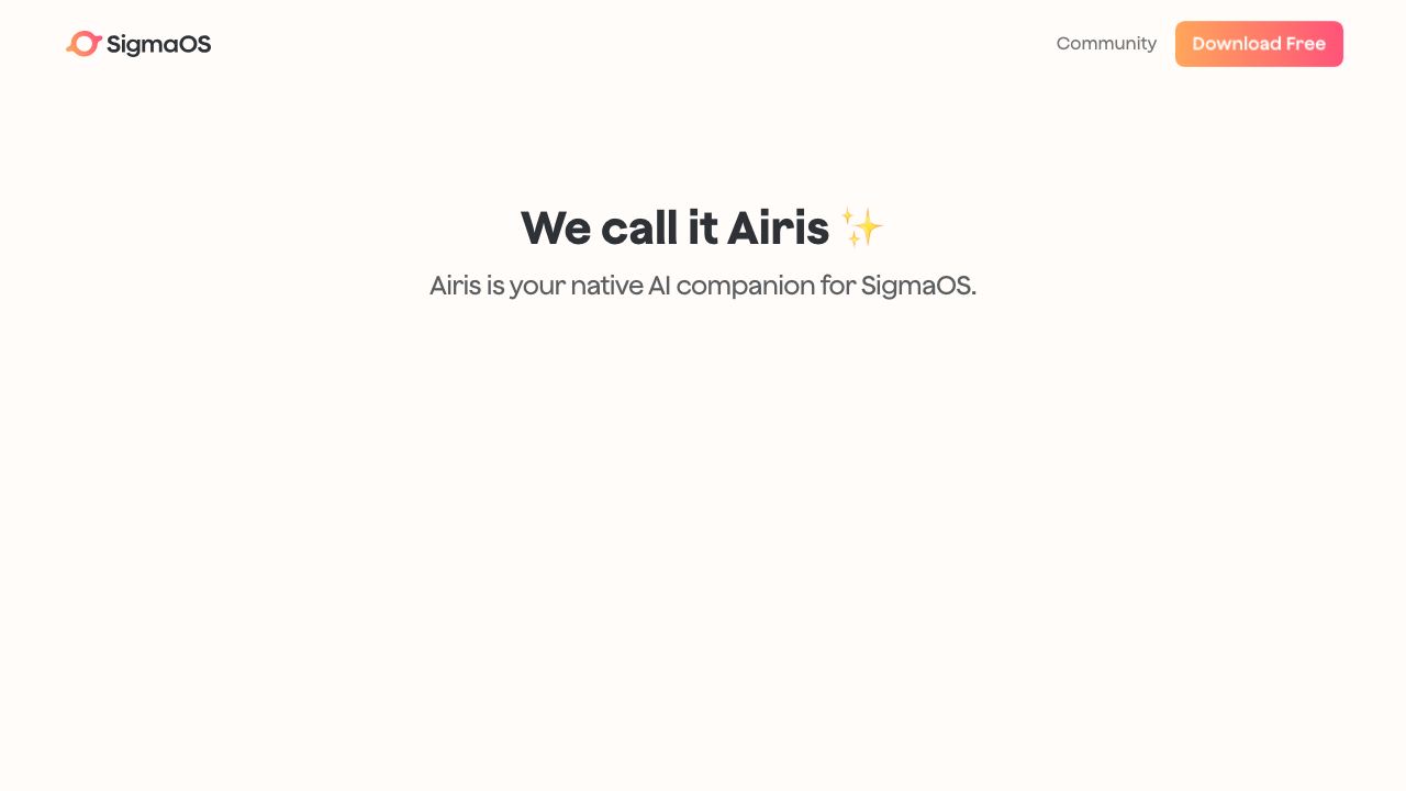 Airis by SigmaOS 网站截图