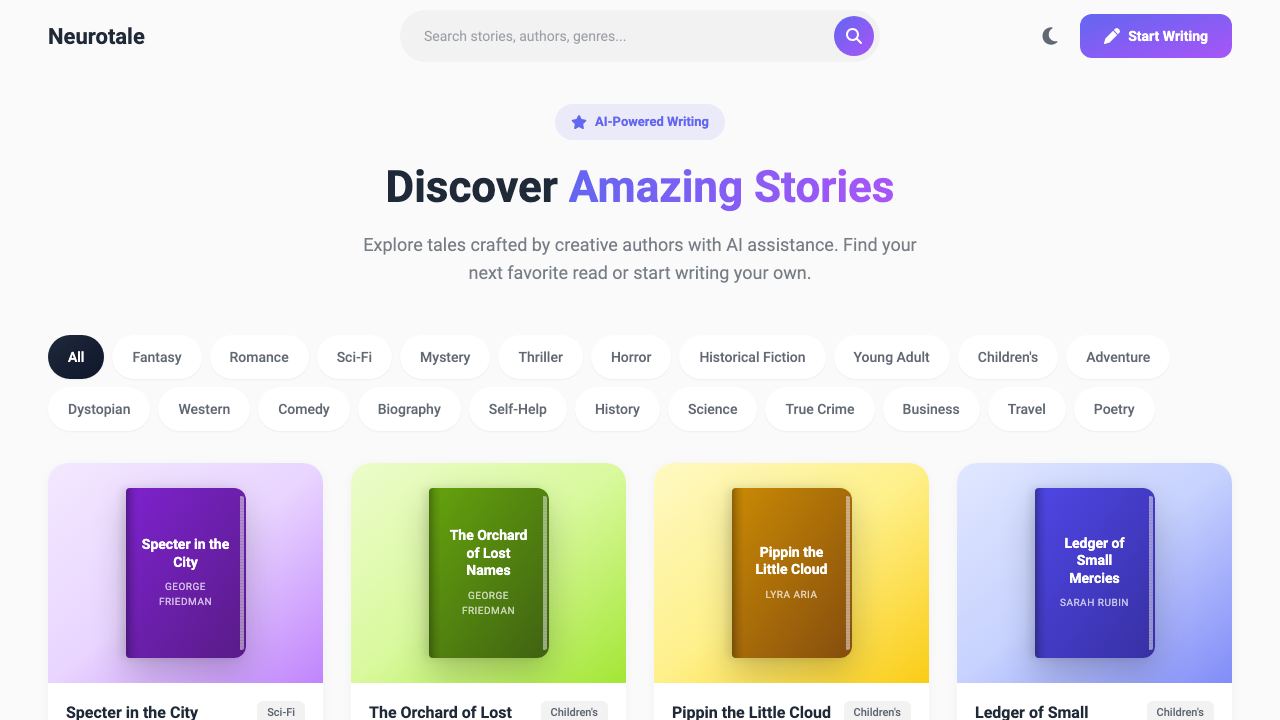 Neurotale website screenshot