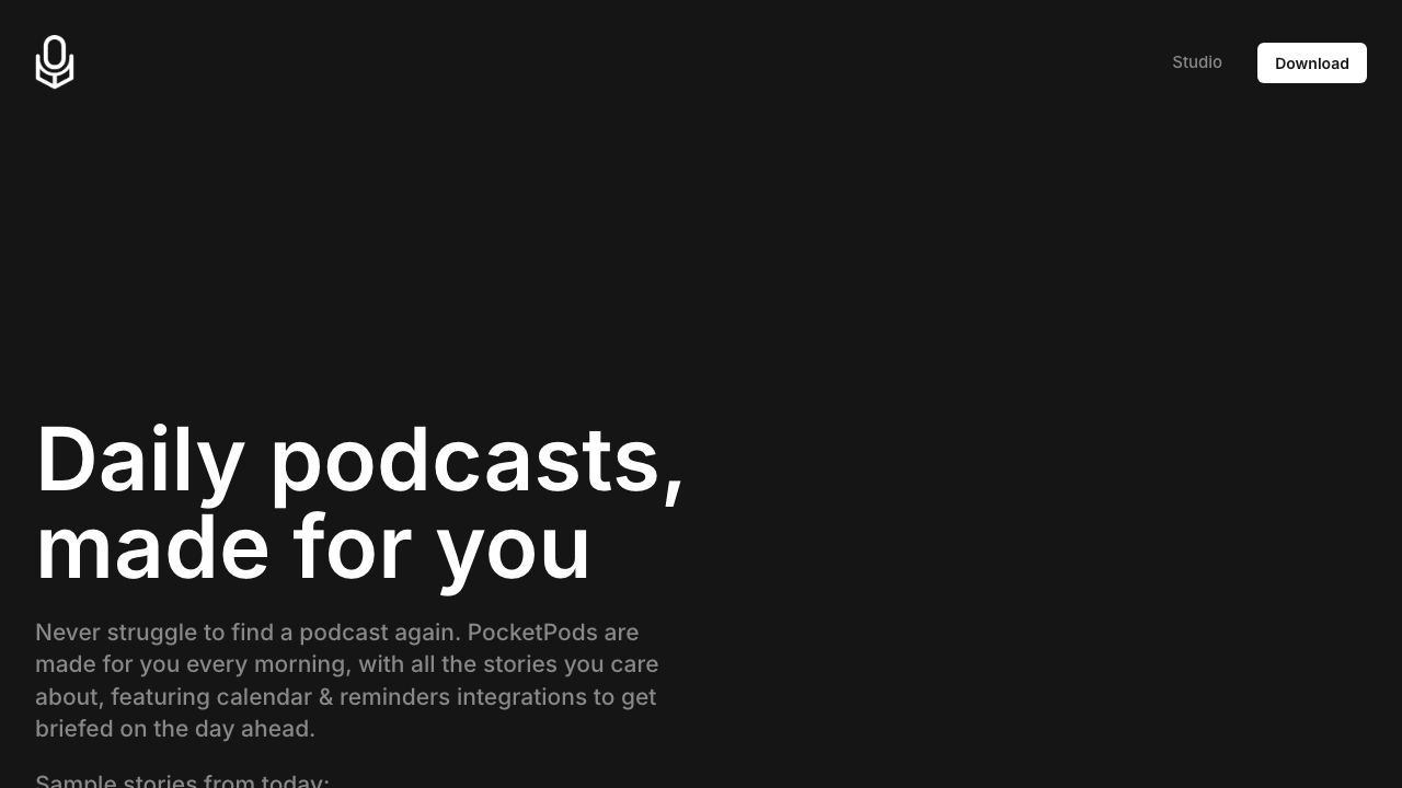 PocketPod 网站截图