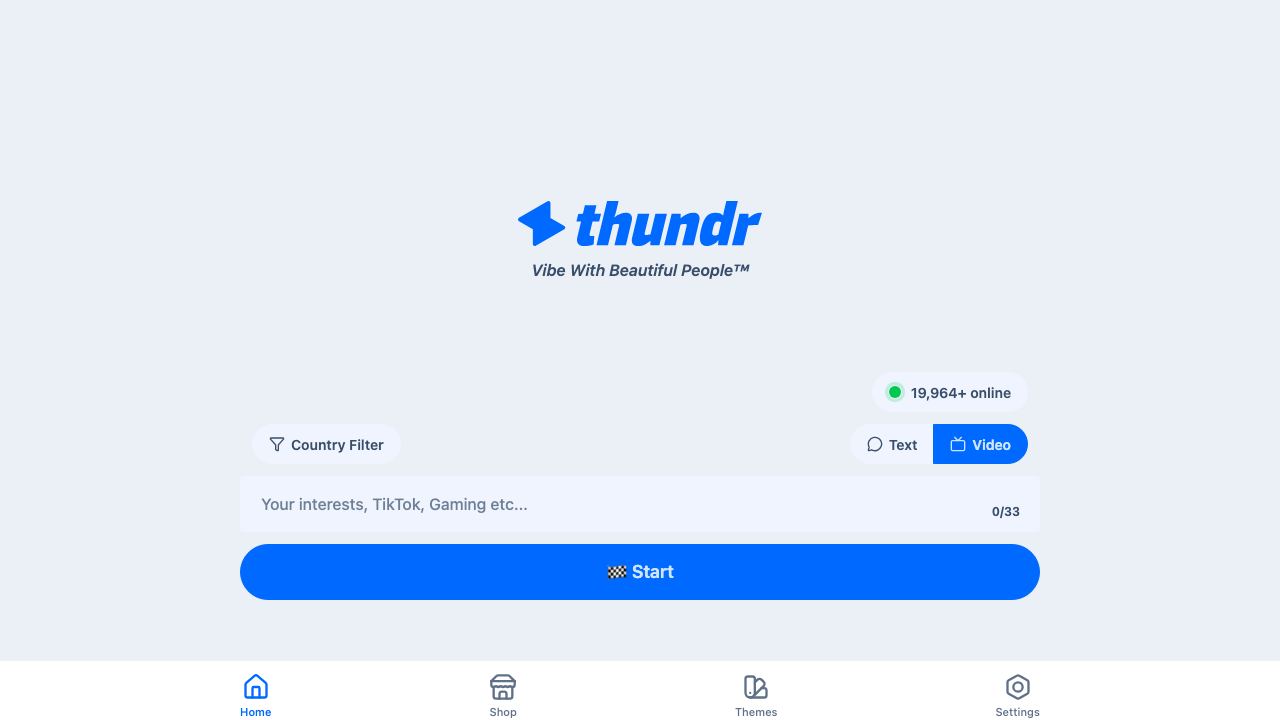 Thundr website screenshot