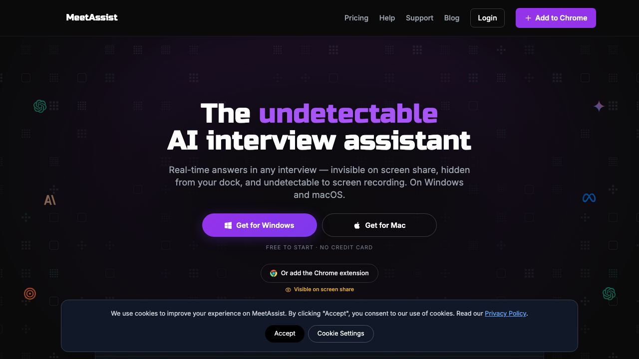 MeetAssist website screenshot