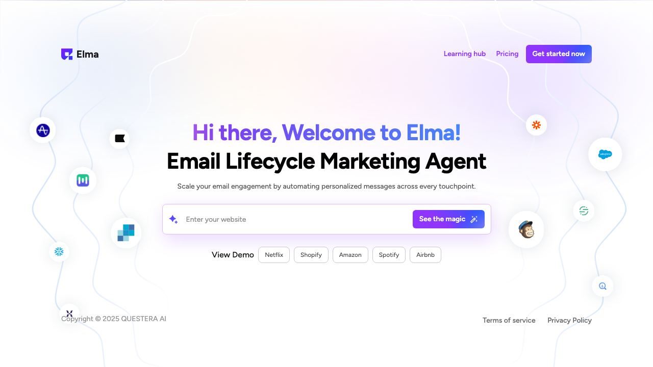 ELMA - Ultimate Email Agent 网站截图