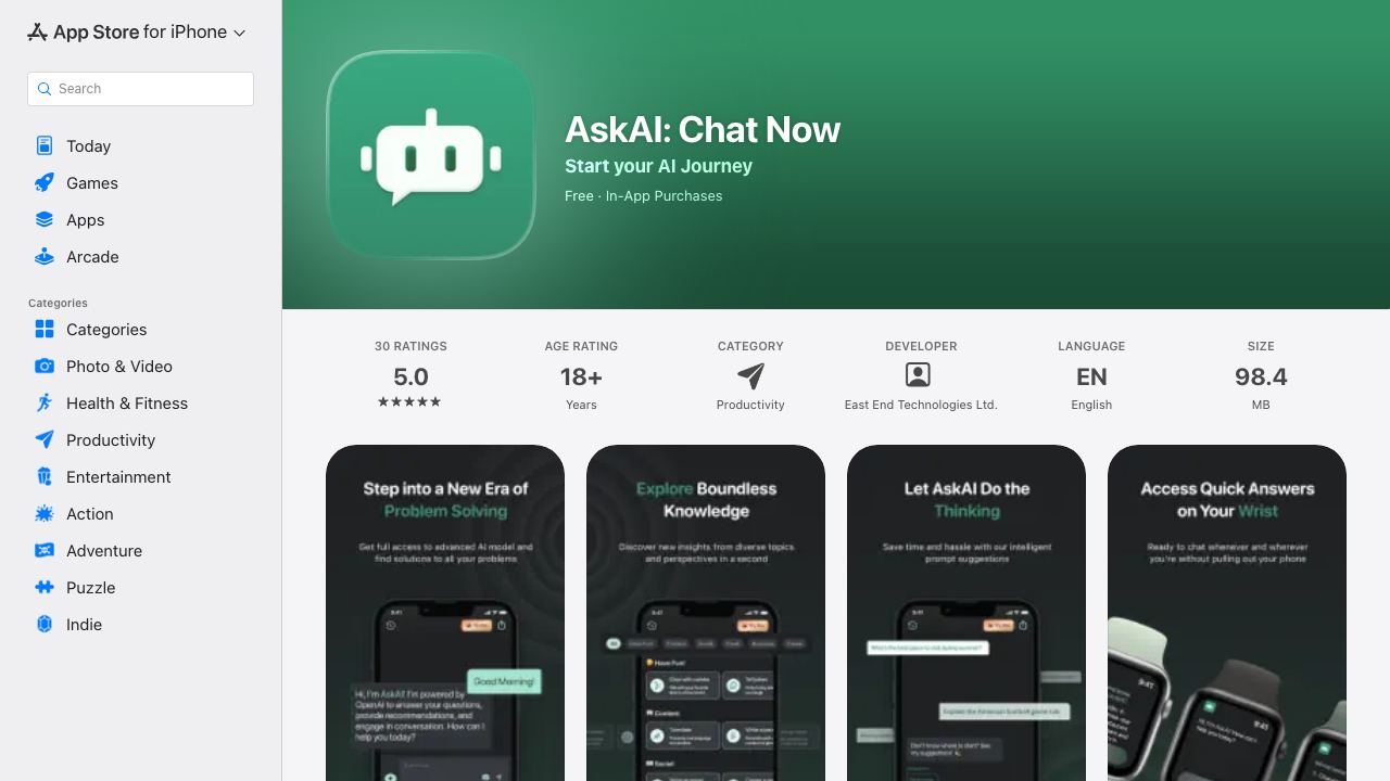 AskAI: Chat Now 网站截图
