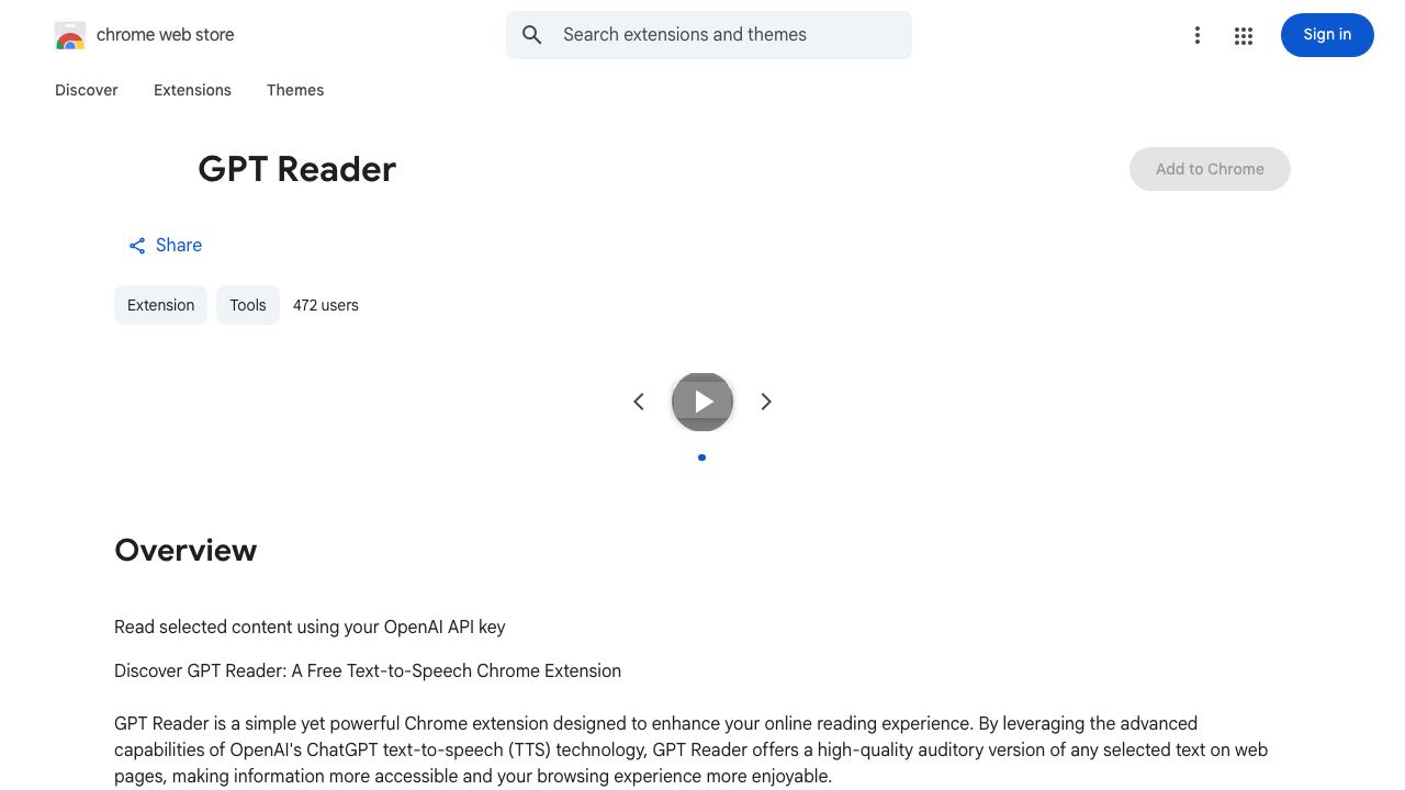 GPT Reader 网站截图