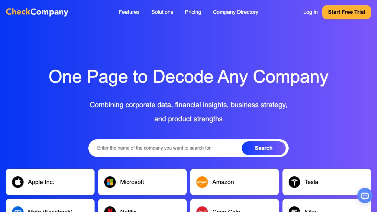 CheckCompany 网站截图