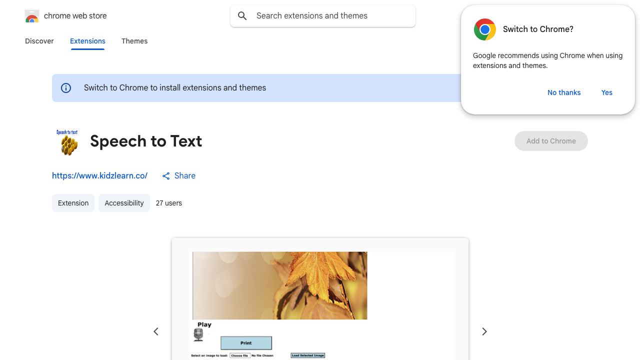 Speech to Text website screenshot