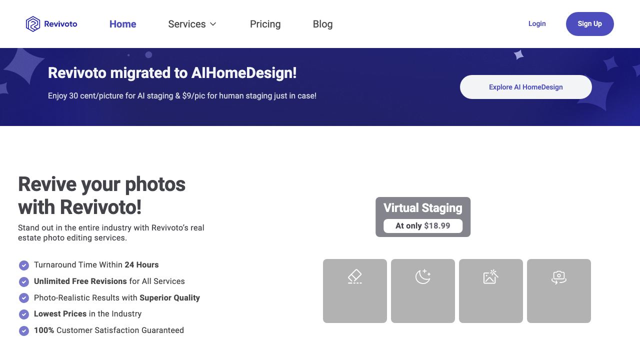 Virtual Staging website screenshot