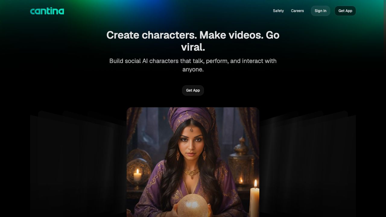 Cantina AI website screenshot