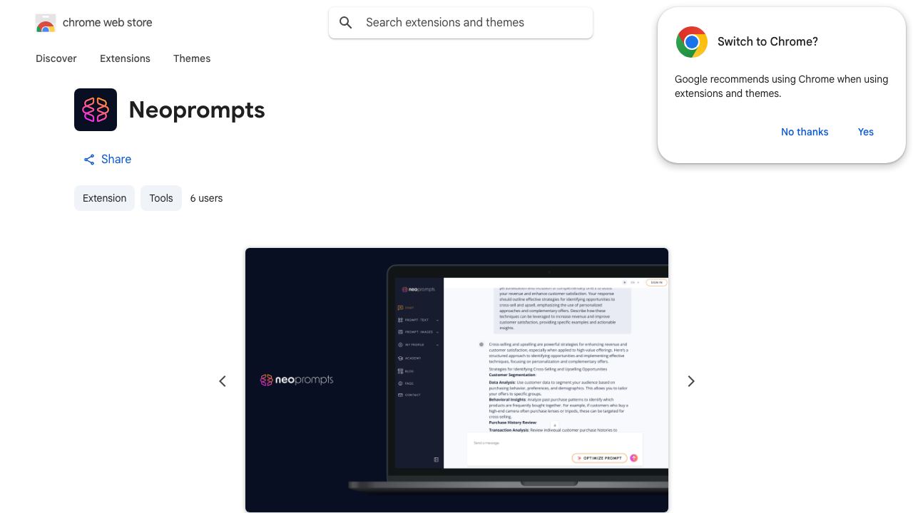 Neoprompts 网站截图