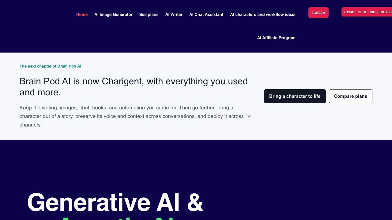 Brain Pod AI 网站截图