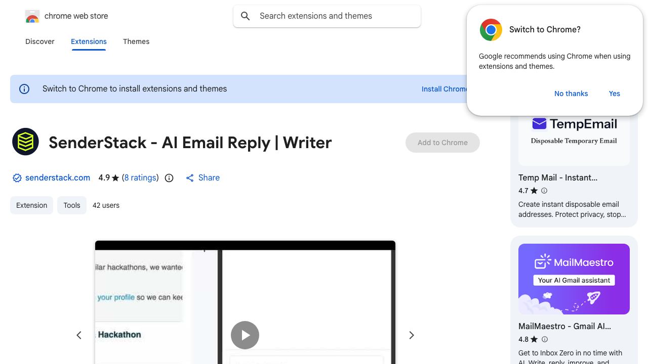Sender Stack 网站截图