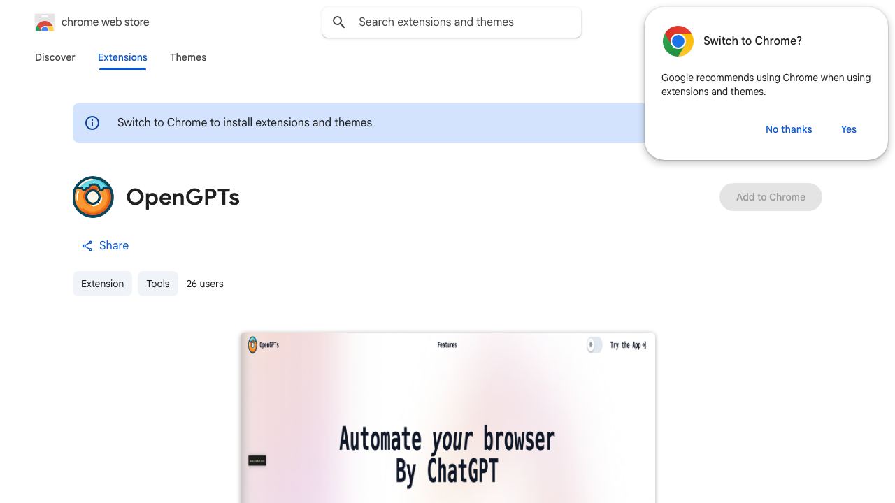 OpenGPTs 网站截图