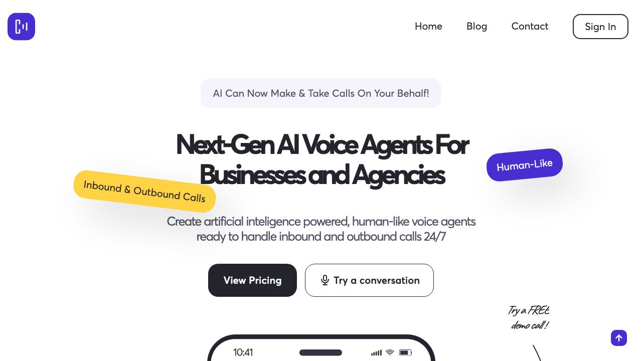 CallFluent AI 网站截图