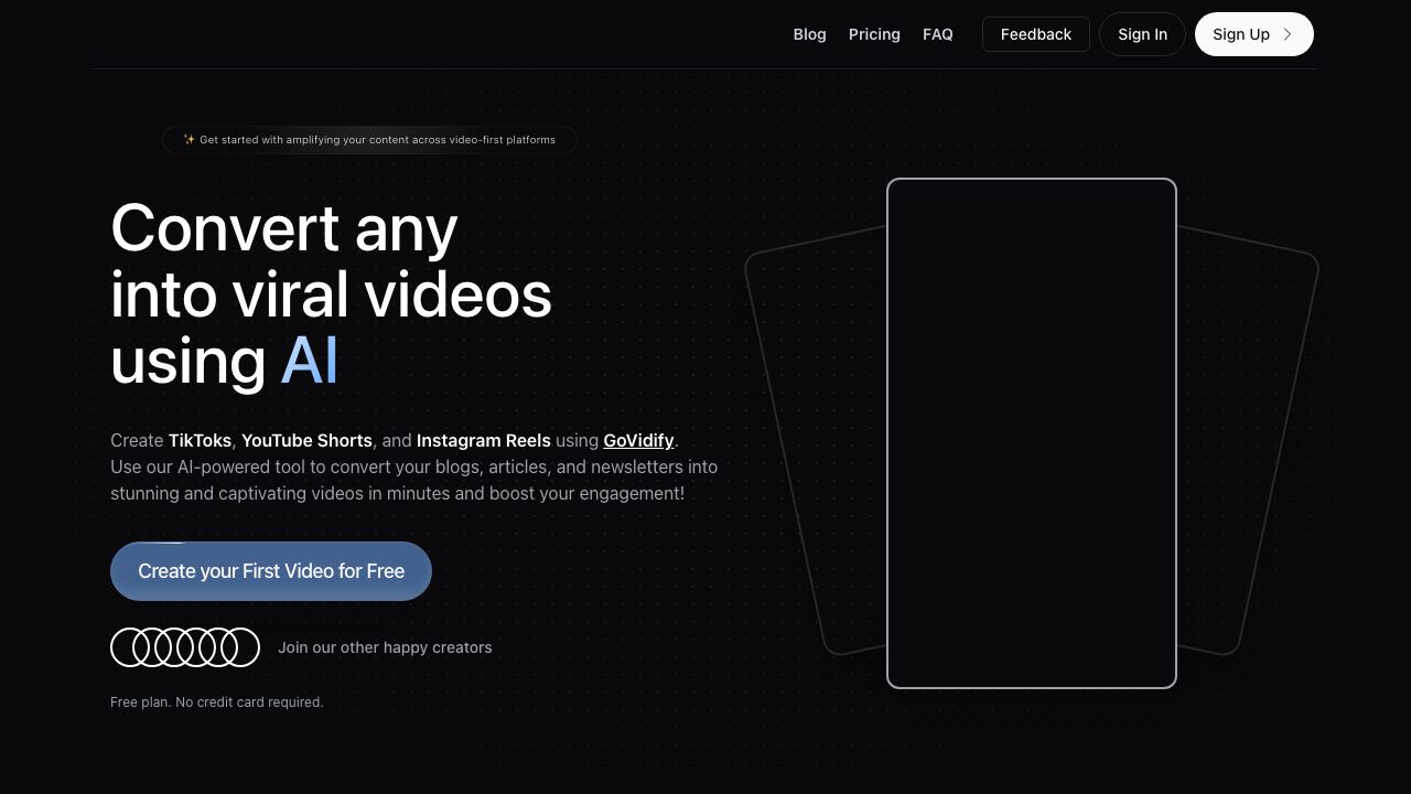 GoVidify 网站截图