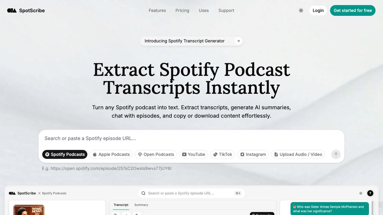 SpotScribe website screenshot