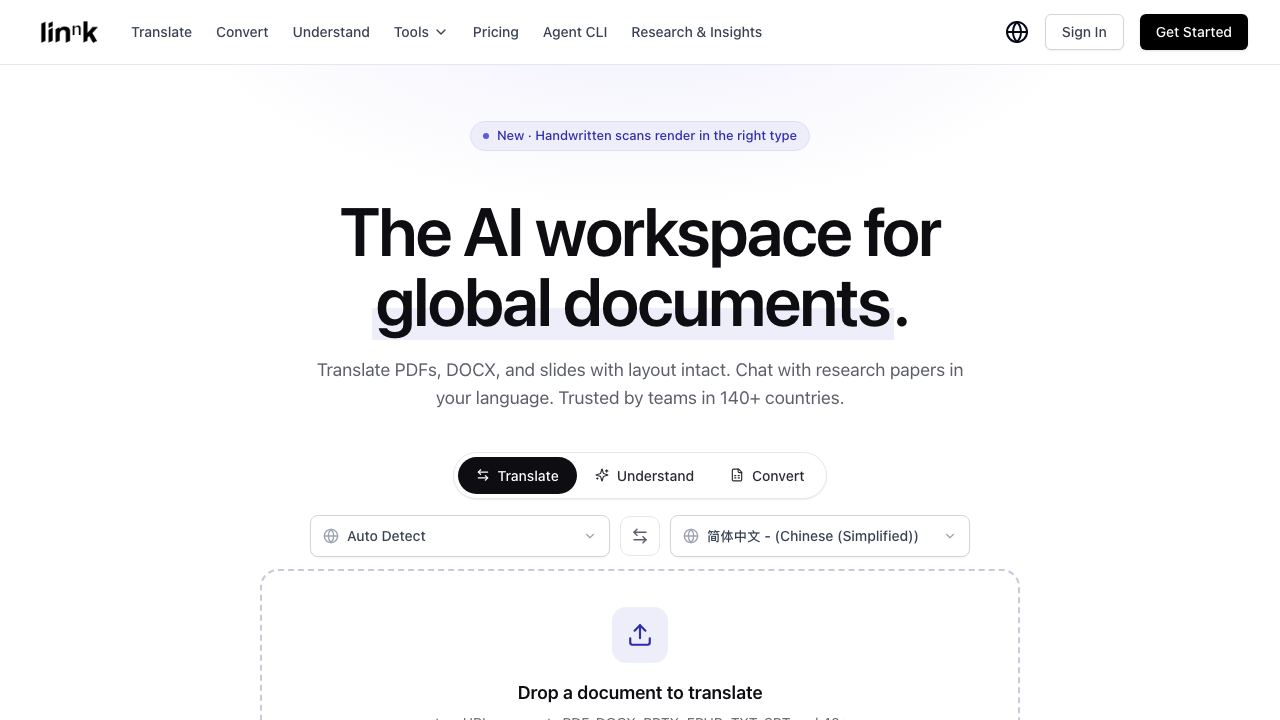 Linnk.AI website screenshot