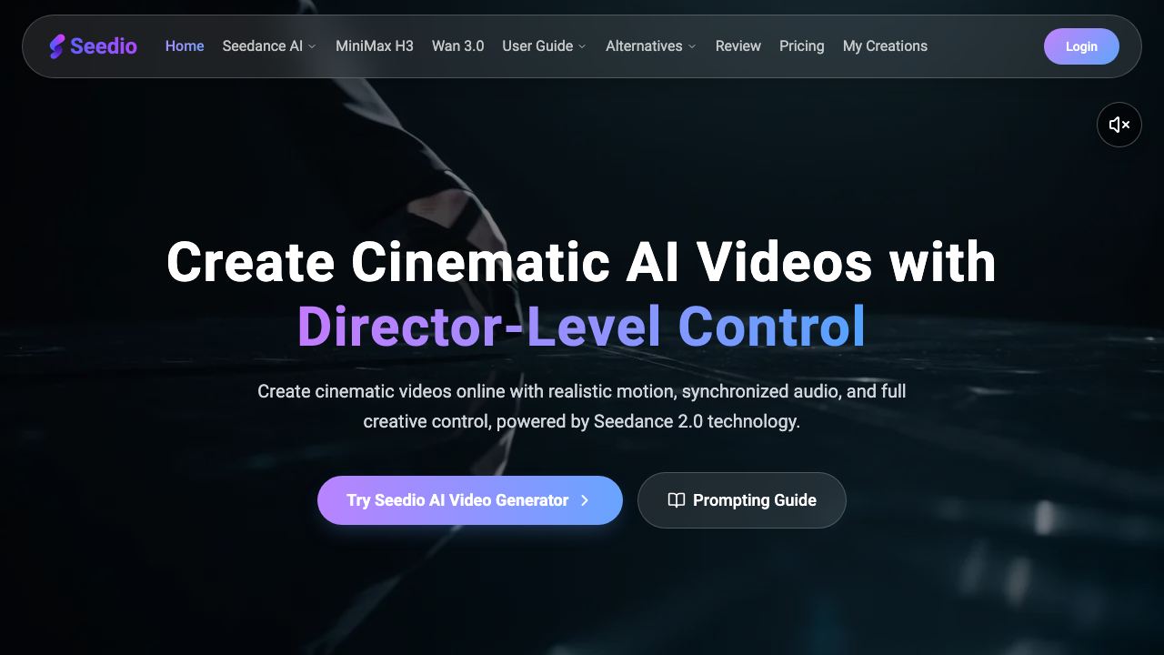 Seedance 2.0: The Next-Gen Multimodal AI Video Generator website screenshot