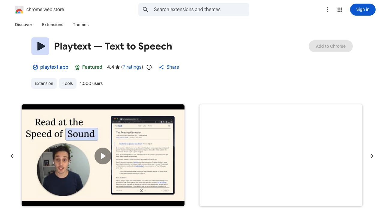 Playtext — Text to Speech 网站截图