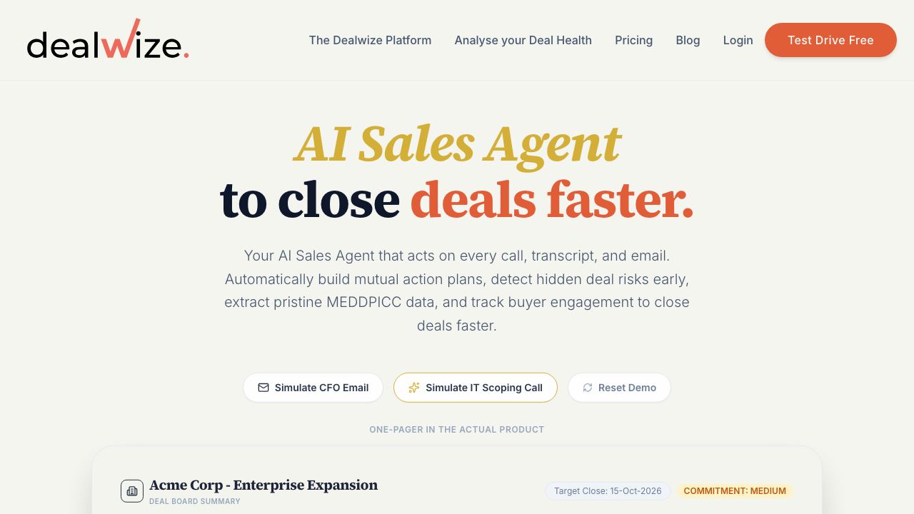 Dealwize website screenshot