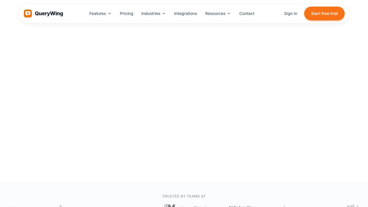 QueryWing website screenshot