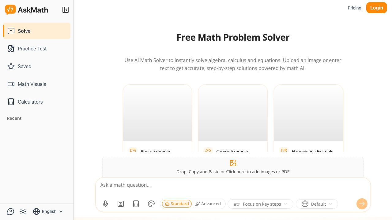 AskMath website screenshot