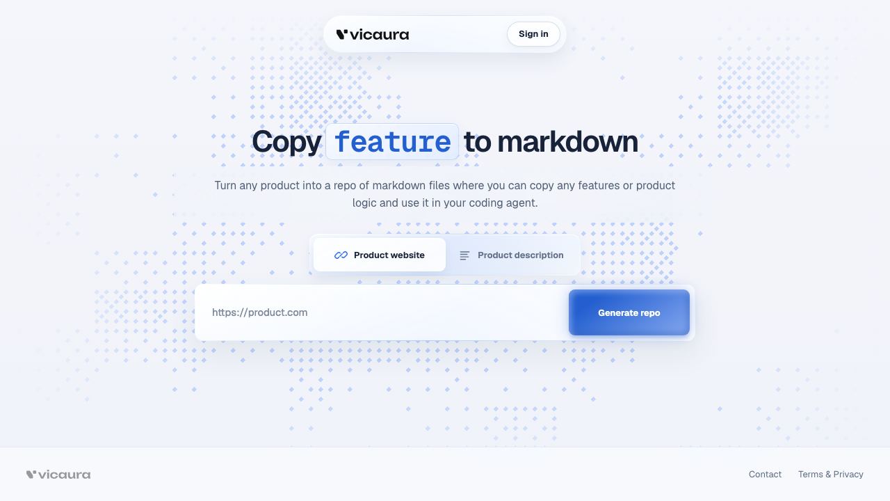 Vicaura website screenshot