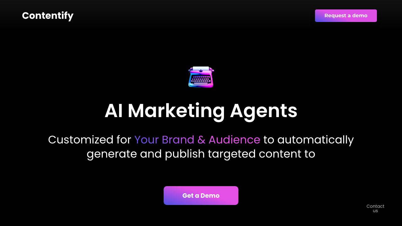 Contentify - Marketing AI 网站截图