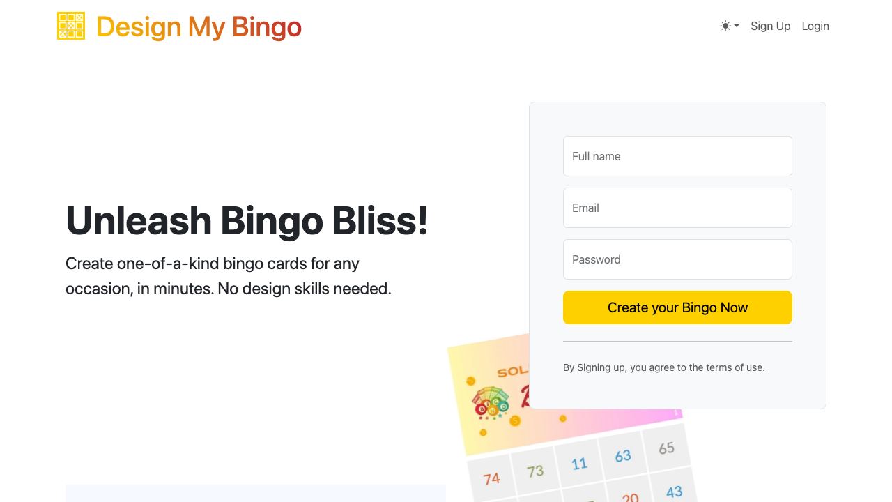 Design My Bingo 网站截图