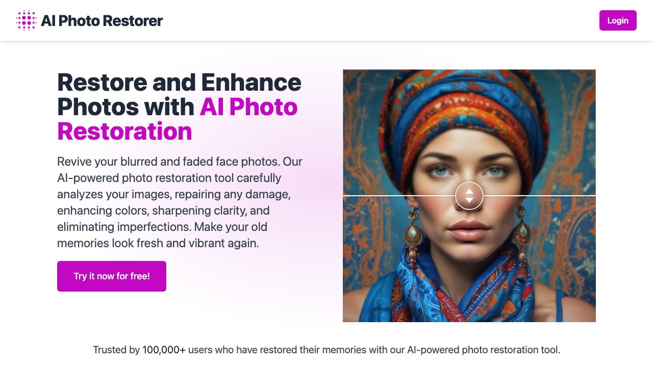 AI Photo Restorer 网站截图