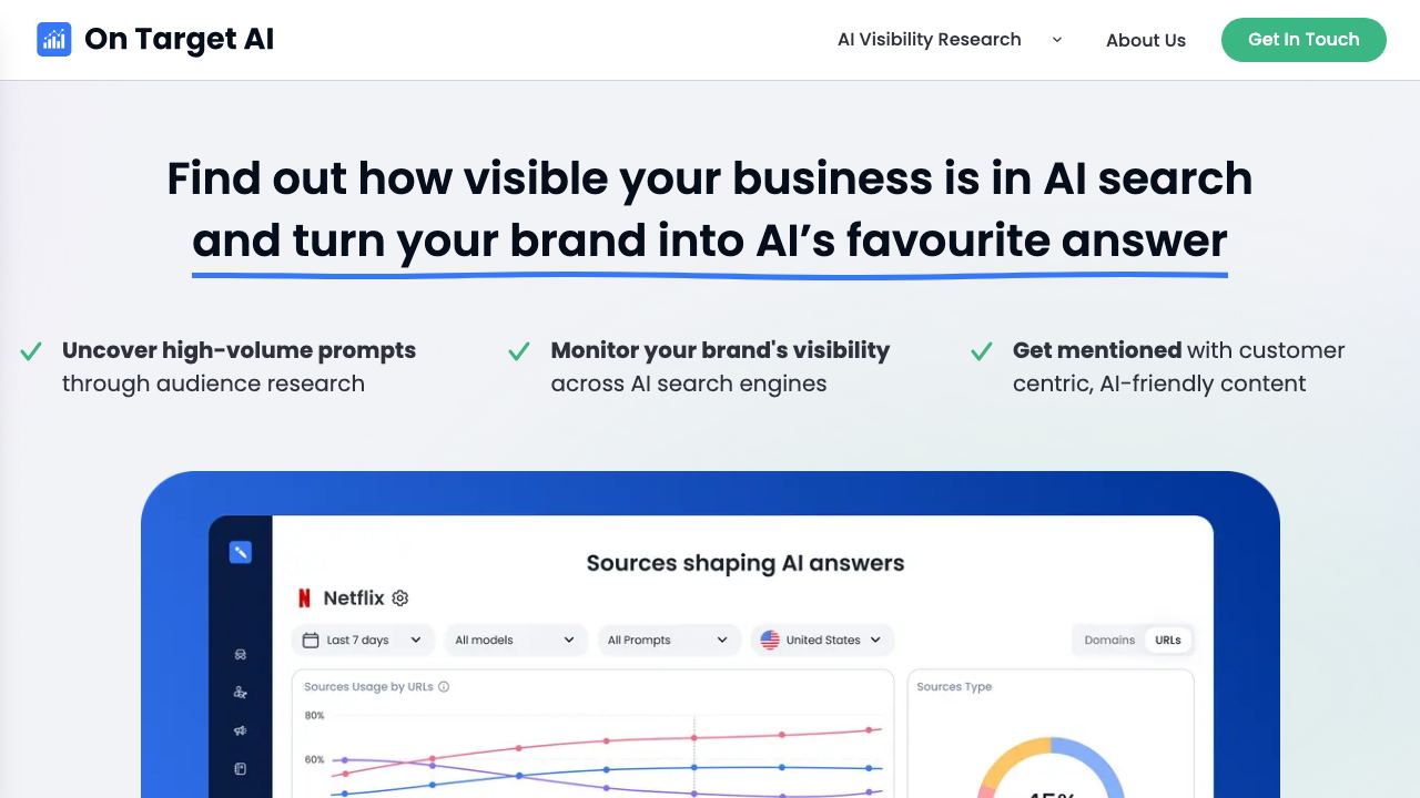 On Target AI 网站截图