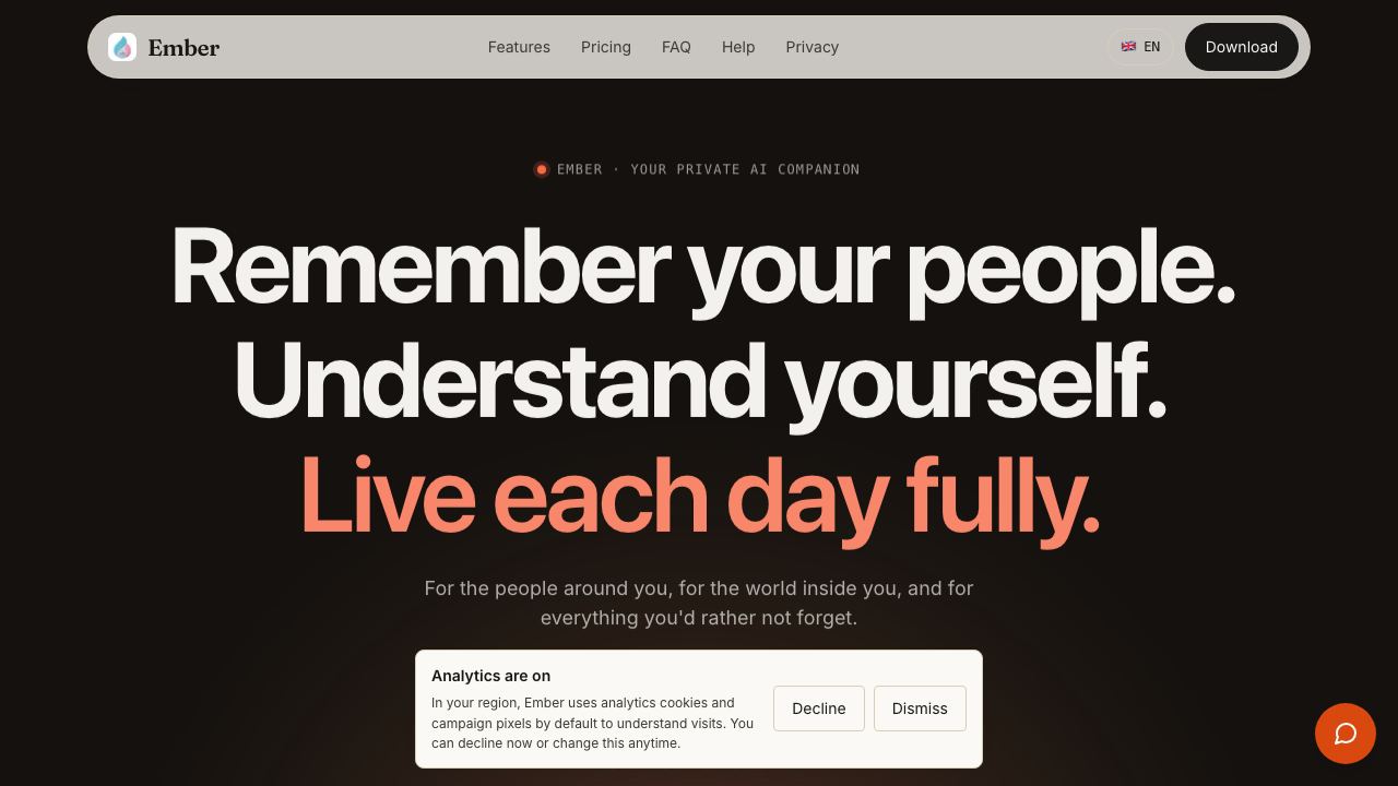 Ember: Relationship Keeper 网站截图