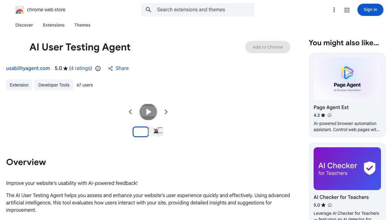 AI User Testing Agent 网站截图